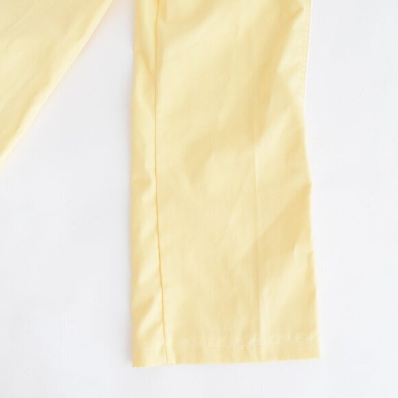 Vintage 80s Court Club Yellow Elastic Waist Capri Pants with Piping Detail S - Picture 6 of 13